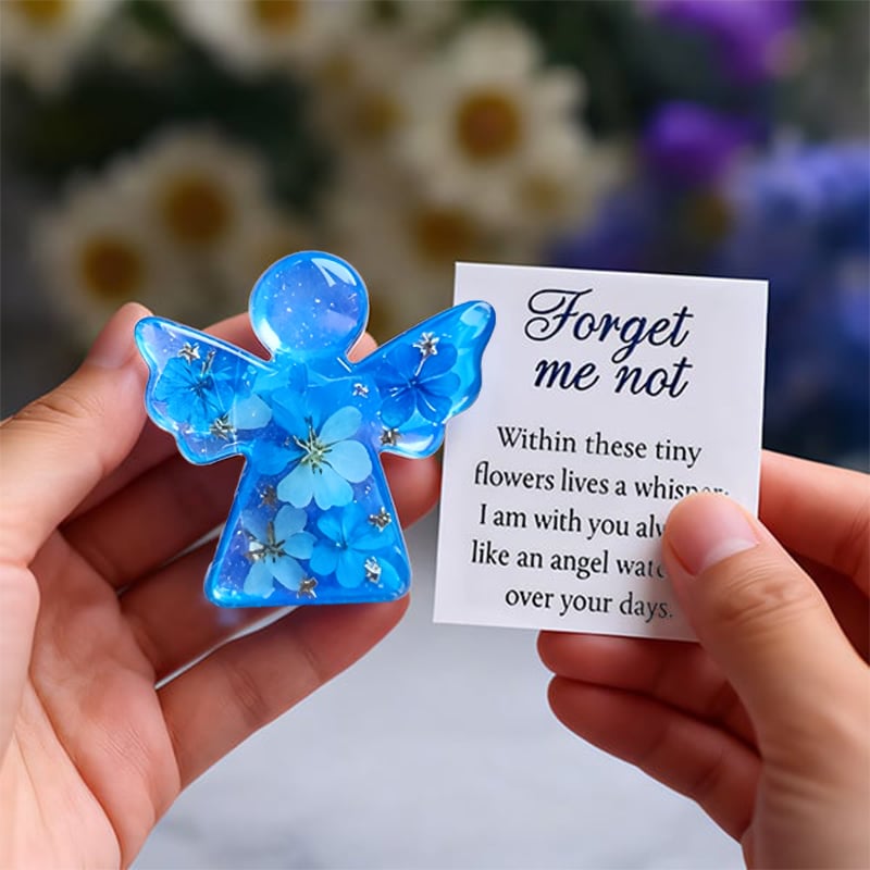 🪽Forget Me Not Dried Flower Angel Keepsake - Timeless Gift for Remembrance, Comfort & Hope