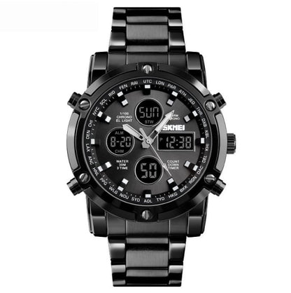 Waterproof Military Watch for Men – Analog-Digital, Stainless Steel & Shock-Resistant 🛡️