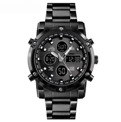 Reloj Militar Impermeable para Hombre – Analógico-Digital, Acero Inoxidable y Resistente a los Golpes 🛡️