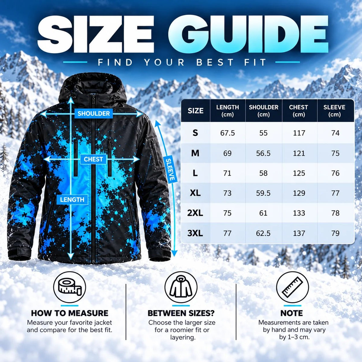 ❄️ Thermochromic Color-Changing Winter Jacket – Temperature-Reactive Ski & Snowboard Coat