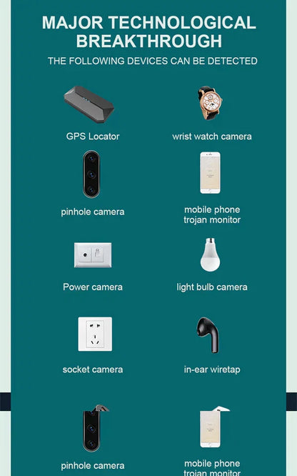 ✨ Hidden Camera & GPS Detector with 5 Search Modes and LCD Screen for Personal Protection
