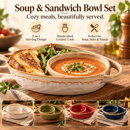 ✨Handmade Soup & Sandwich Bowl Set / Cozy Meals🥣