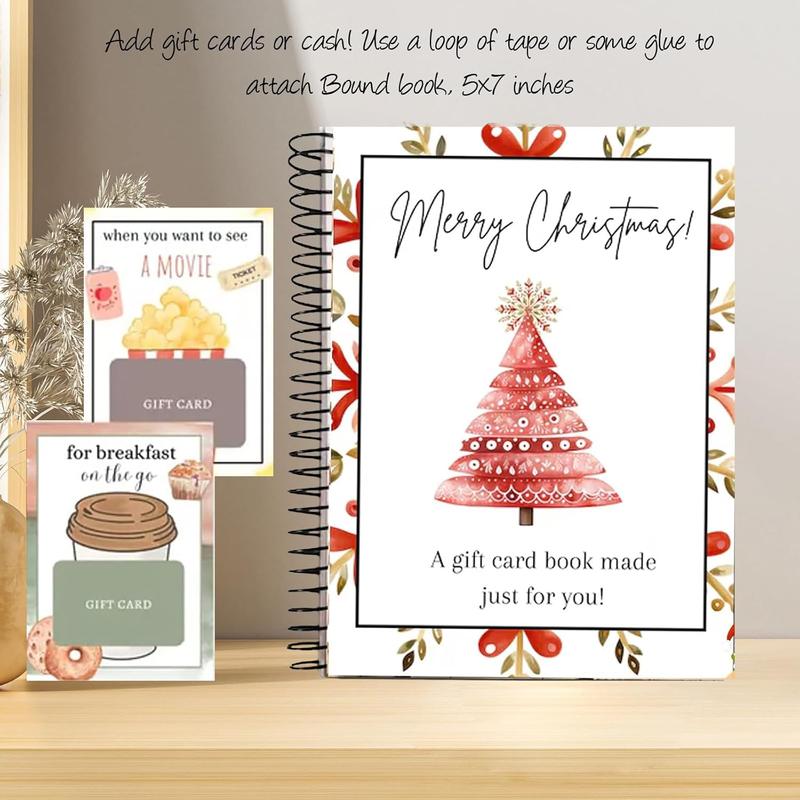Christmas Gift Card Book, Diy Spiral Bound Gift Card Book