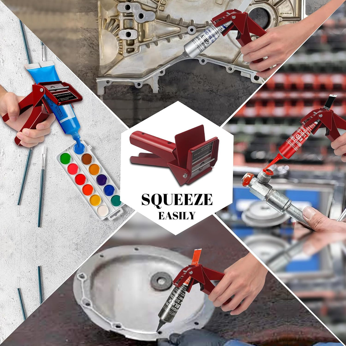 Tube Extrusion Tool - Efficient RTV and Silicone Dispenser That maximizes The use of All Material in The Tube and Prevents Material Waste