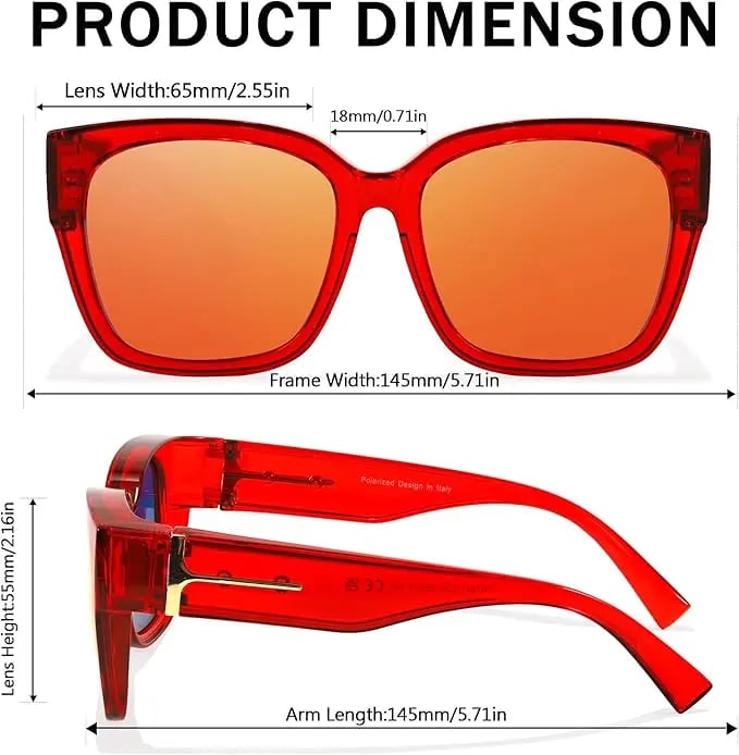 Gafas de sol polarizadas de espejo que se ajustan sobre las gafas para hombres y mujeres para conducir