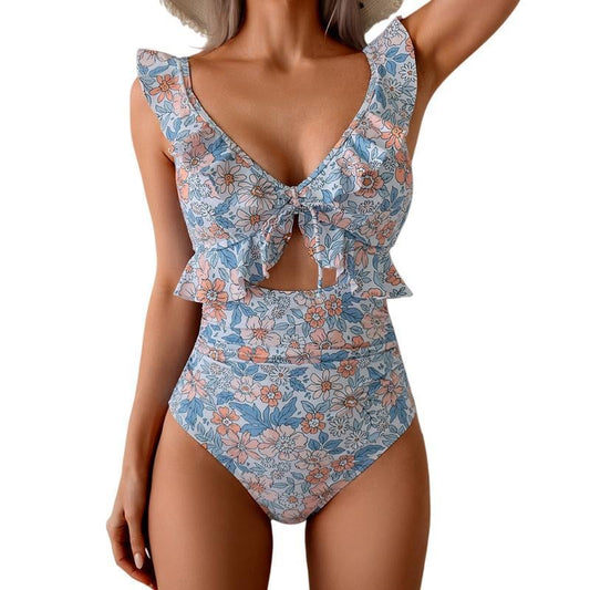 🏖️Ofertas de Verano 🌊Traje de Baño Entero Reductor para Mujer💃Favorecedor Escote en V🩱Diseño Fruncido Estilizador🌸Elegante Volante y Sofisticado Escote 💕