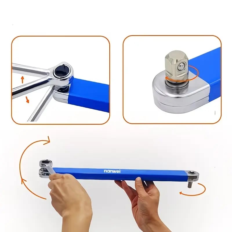 Offset Extension Wrench – Impact Ready with 1/4', 3/8' & 1/2' Adapters