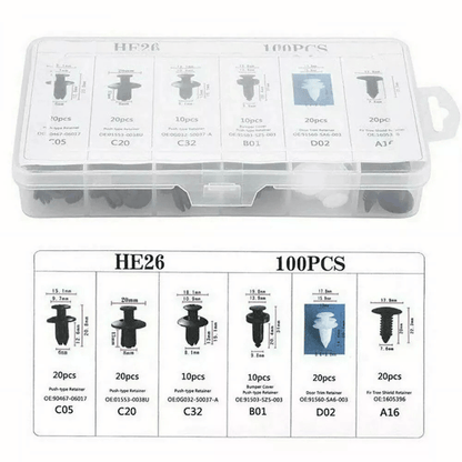 Expansion Screw Clips Set for Automobiles Mudguard Leaf Plates Door Panel Clips(100 PCS)