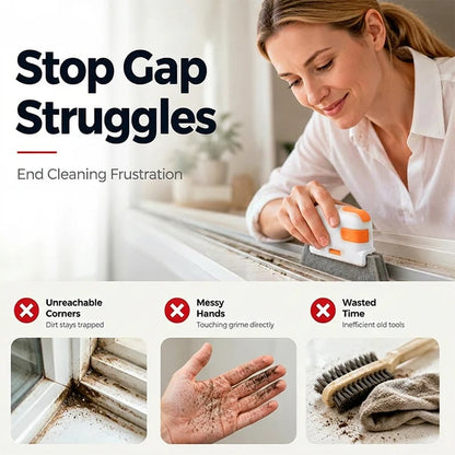 🔥Hot Sale 🔥 Stop Picking Window Tracks with Your Fingernail! 3-in-1 Window Track Cleaning Tool – Brush + Scraper + Scrub Pad, Reaches Where Fingers Can't