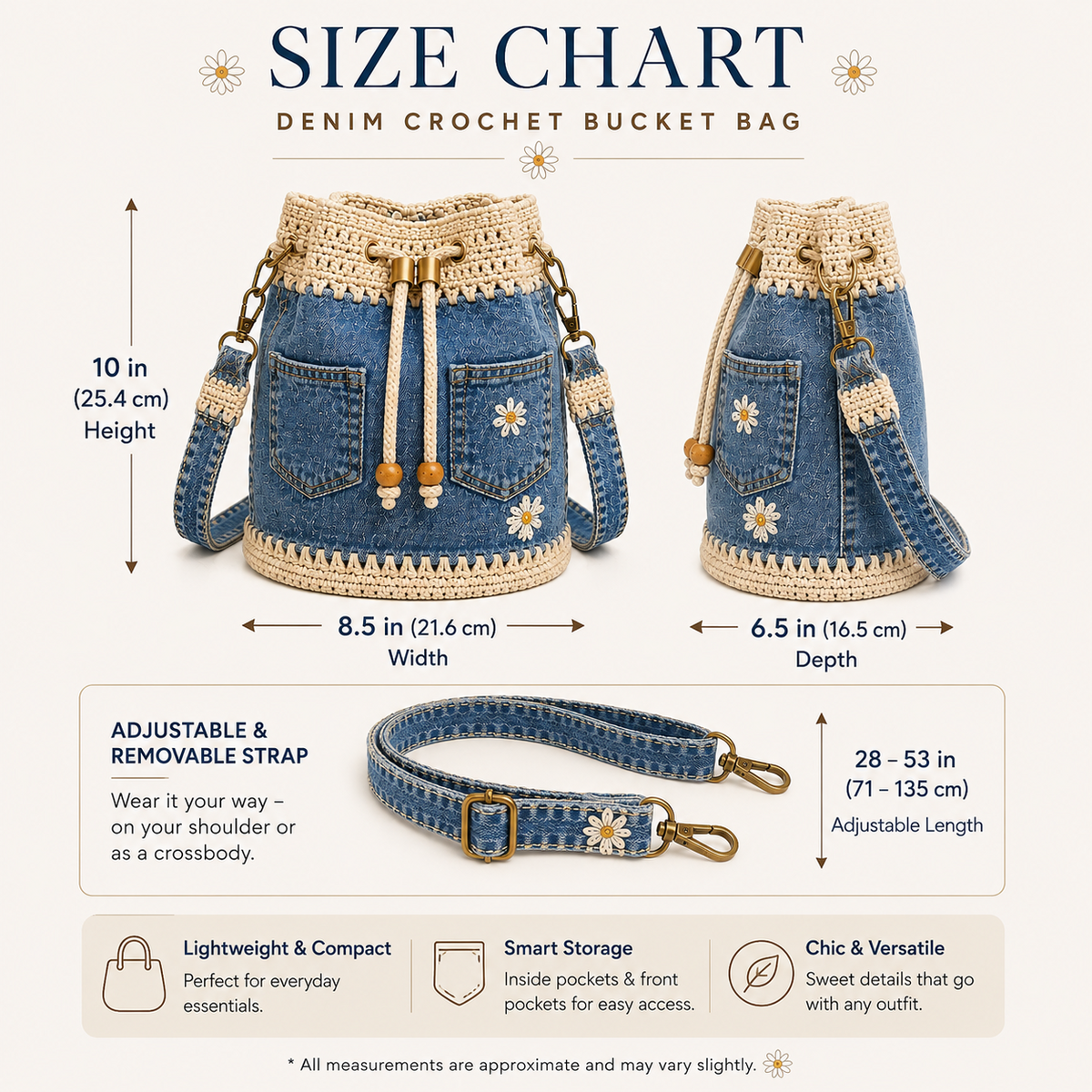 🔥Limited Time Offer 49% OFF-Denim Crochet Bucket Bag