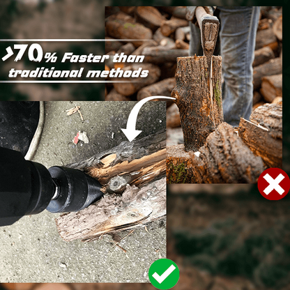 🪓 50% OFF NOW! 🔩 Electric Drill Wood Splitter – High Carbon Steel, Portable & Fast Splitting – Turns Your Drill into a Log Splitter