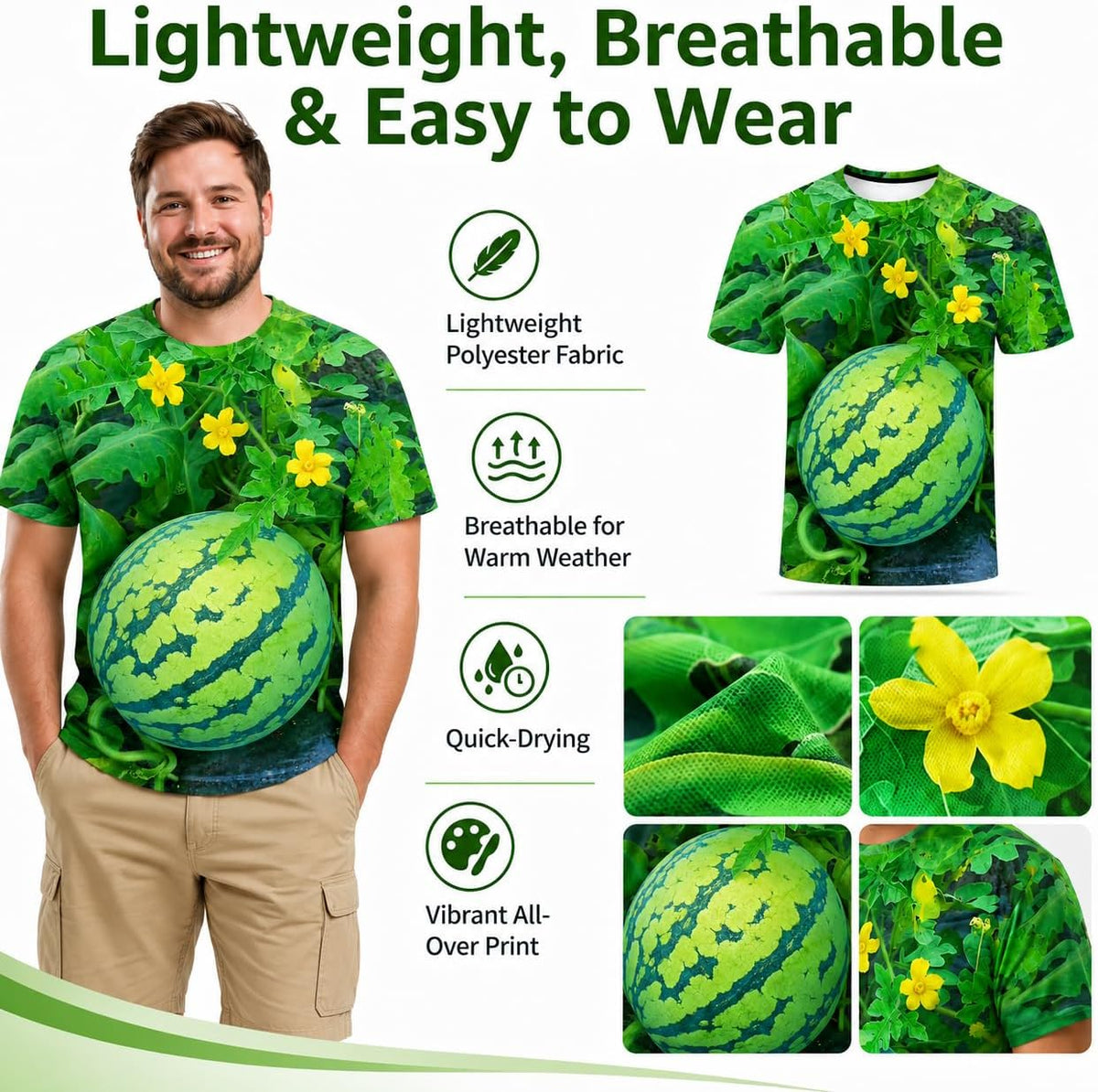 Funny 3D Watermelon Belly T-Shirt