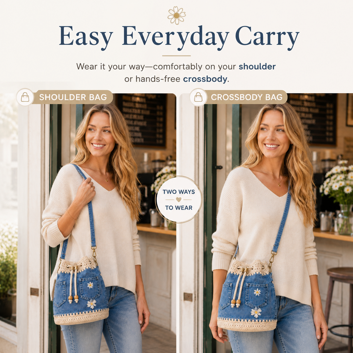 🔥Limited Time Offer 49% OFF-Denim Crochet Bucket Bag