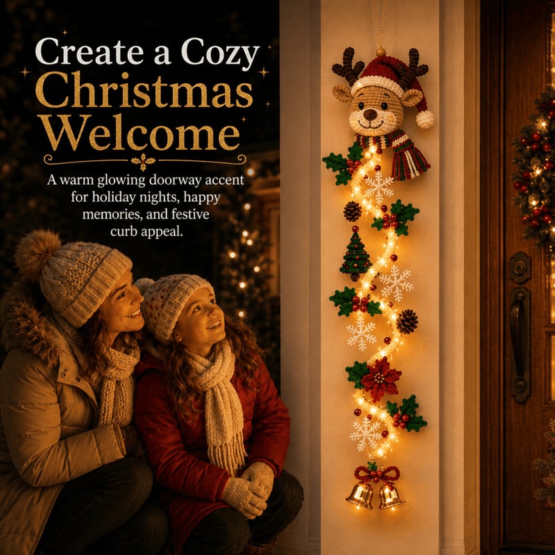⏳ Last Day 70% OFF – 🎄 Glowing Christmas Door Hanger