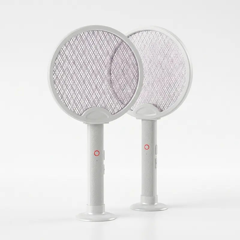 Foldable Electric Fly Swatter Racket 3000V – USB Rechargeable 2-in-1 Bug Zapper & UV Mosquito Trap, 1200mAh