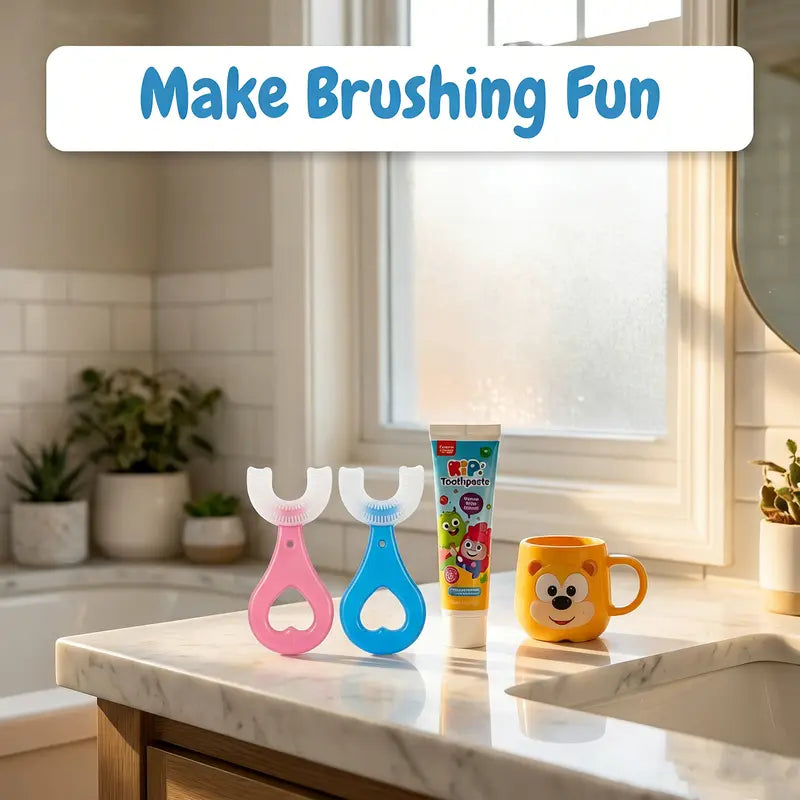 U-Shaped Soft Bristle Toothbrush for Children