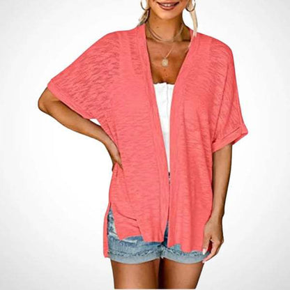 2026 Summer Short Sleeve Open Front Beach Coverup