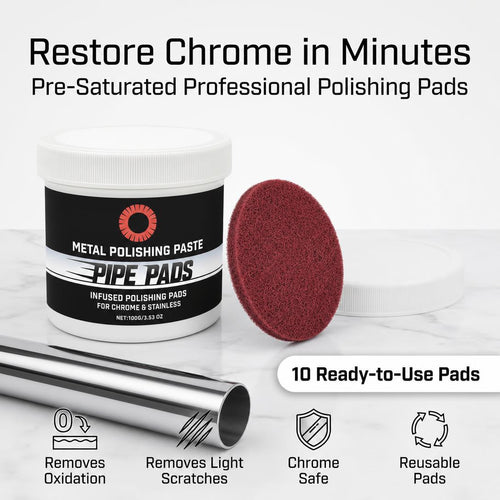MirrorFinish Pads Remove scratches and oxidation.