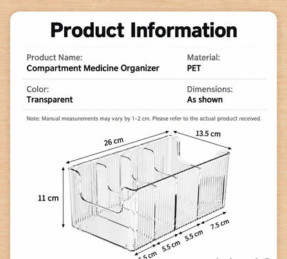 🗄️ 50% OFF! Transparent Extendable Storage Organiser – adjustable 24.5–43cm, clear PET walls let you see every item at a glance. Perfect for medicines, supplements & toiletries – no more rummaging! 🏠✨