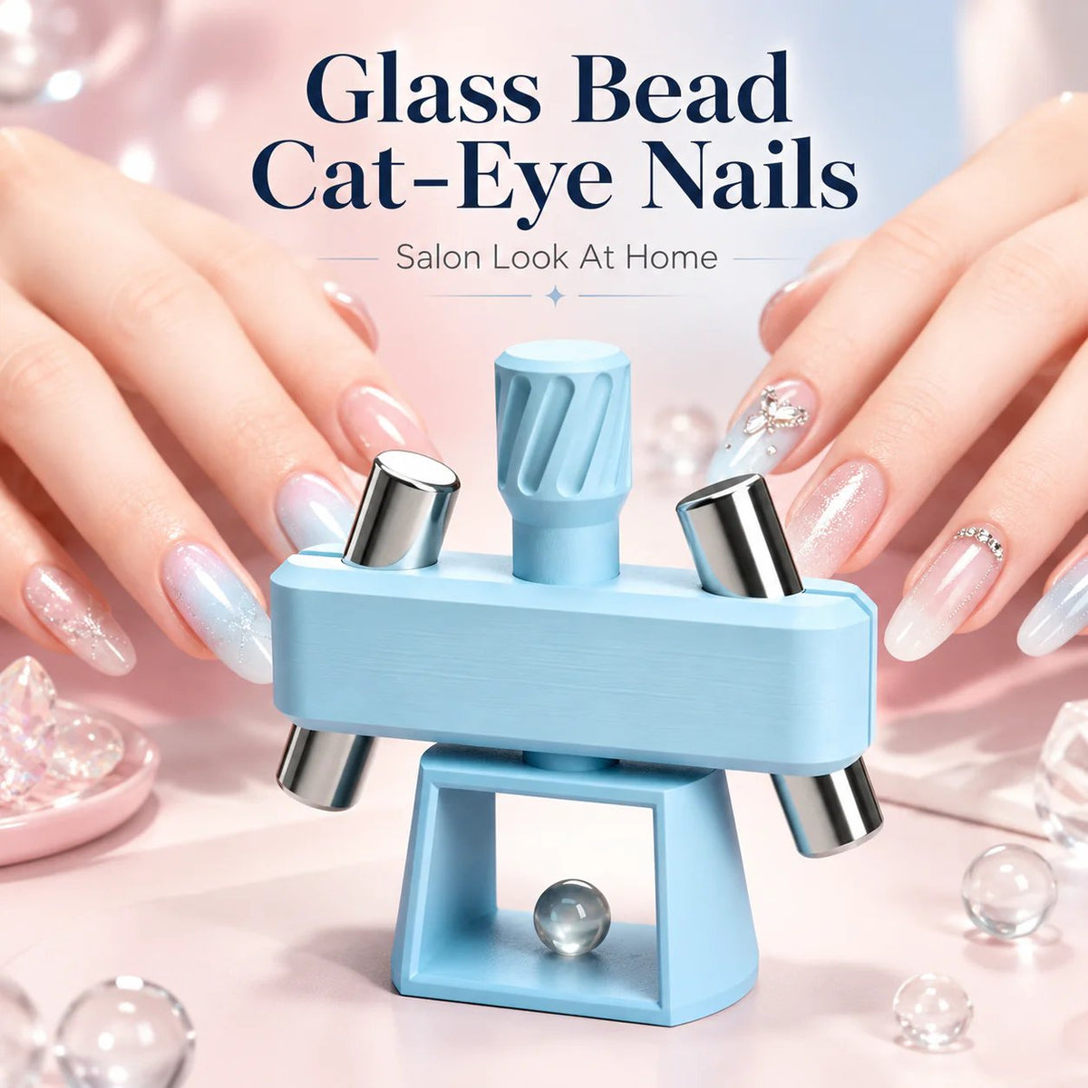 Glass Bead Cat-Eye Nail Magnet Tool | 3D Cat-Eye Manicure Tool