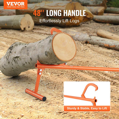 50% OFF NOW! Steel Timberjack Log Lifter, Heavy Duty Log Jack, Solid Steel Log Roller Tool for Safe Lifting & Rolling Firewood, 2 Styles Available