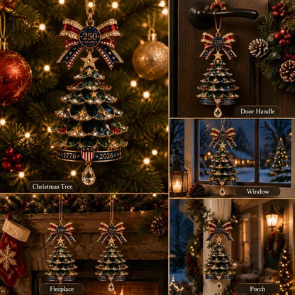 🎄250th Anniversary Jeweled Christmas Tree Ornament (1776–2026)