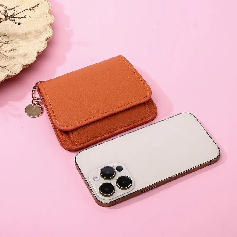 🌹Short Wallets for Women – Fashionable Card Holder with Key Ring & Coin Purse
