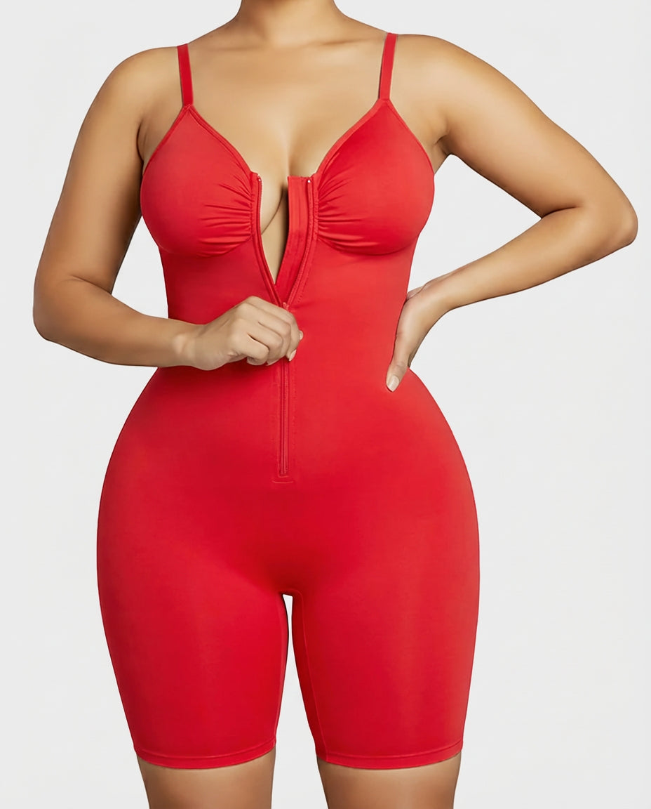 Ultra-Stretch Zip-Up Bodysuit — Sculpting Support & All-Day Comfort