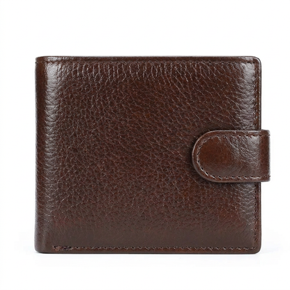 Billetera Bifold de Cuero de Vaca de Grano Superior para Hombre – Diseño Clásico, Amplio Almacenamiento