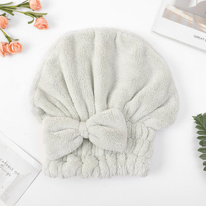 🎀Cute bow drying cap for women, absorbent quick-drying, thickened