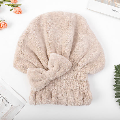 🎀Cute bow drying cap for women, absorbent quick-drying, thickened