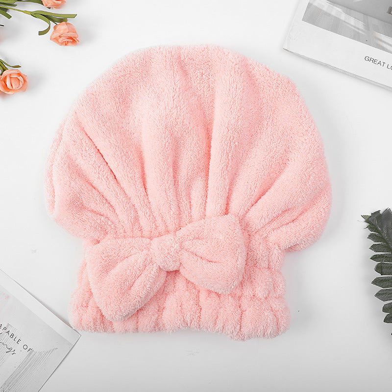 🎀Cute bow drying cap for women, absorbent quick-drying, thickened