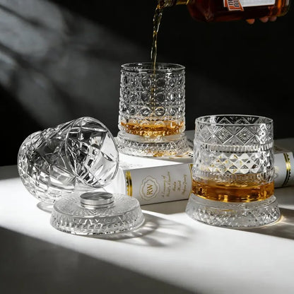 Luxury 360° Spinning Crystal Glass, elegant European-style bar supplies and gifts.