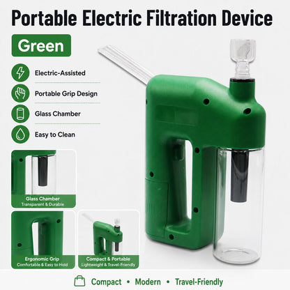 ✨ Portable Handheld Electric Filtration Device | Compact Glass Chamber Design with Electric-Assisted Operation & 6 Color Options