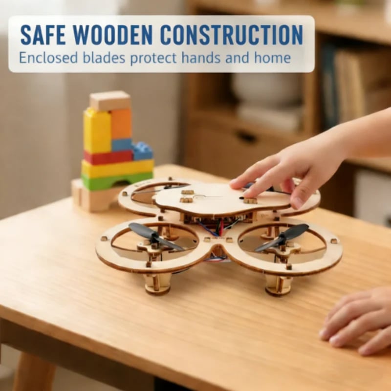 Kit de construcción de dron de madera DIY para niños
