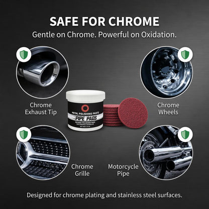 MirrorFinish Pads Remove scratches and oxidation.