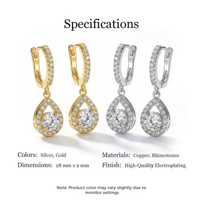 Elegant Teardrop Dangle Hoop Earrings