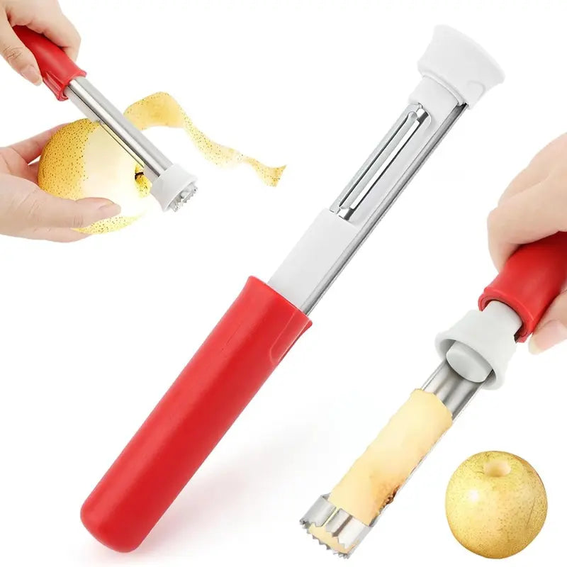 2 in 1 Apple Corer and Peeler, Apple Core Removal Tool, Stainless Steel Fruit Corer🍎