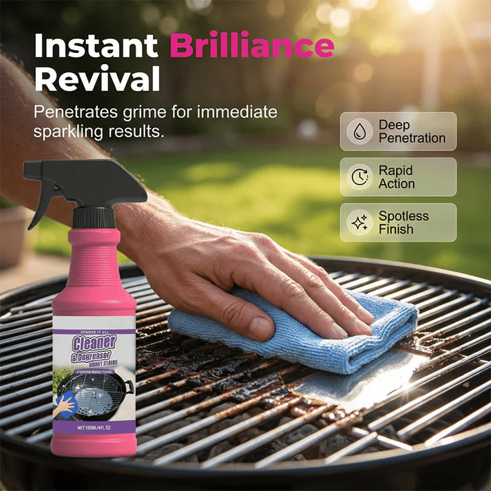 🔥 Non-Toxic Grill Cleaner - No Scrubbing, Cuts Grease In Seconds💧