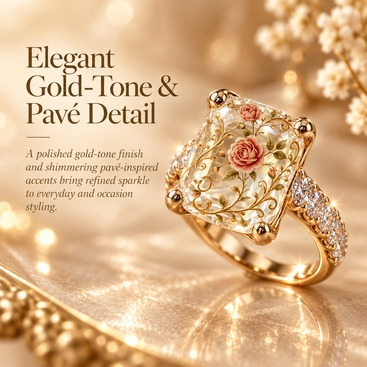 💍 Square Crystal Statement Jewelry for Women