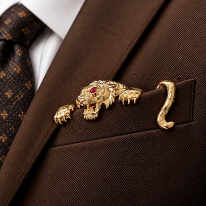 Luxury Sculpted Animal Brooch – Premium Statement Piece for Suits & Blazers