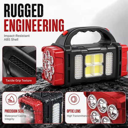 📢📢50% OFF !! ⏰Waterproof, impact-resistant, and bright enough to light up the whole campsite. 🔦Handheld solar flashlight