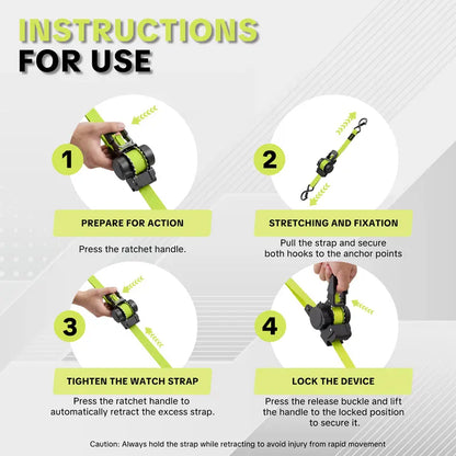 Sturdy Retractable Ratchet Straps