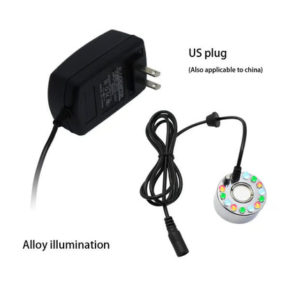 🥳2026 HOT SALE🥳💞50K+ SOLD! 🎃✨ 50% OFF! 12-LED Ultrasonic Mist Maker Fogger – Creates cool mist & colourful lights for Halloween décor, humidifiers & fountains. Quiet operation – just plug & play! 👻💧