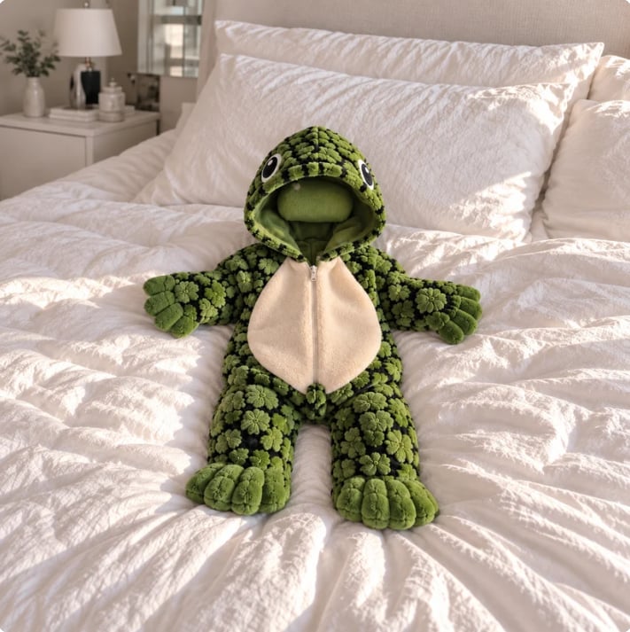 Little Turtle - Plush Baby Onesie