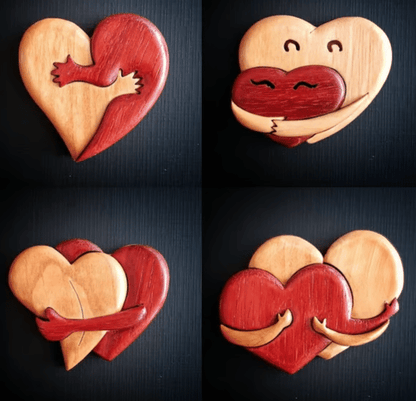 🌲 A Hug From My Heart For You (Handmade Wood Carvings)