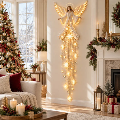 👼Angel Blessing Starfall Wall Light™ – Heavenly Christmas Wall Decor✨