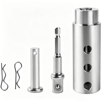 🔧 Heavy Duty Trailer Jack Drill Adapter, Fits 1-Inch Drive Shaft & 1/2-Inch Drill Socket, Ideal for RV Camper Dump Trailer
