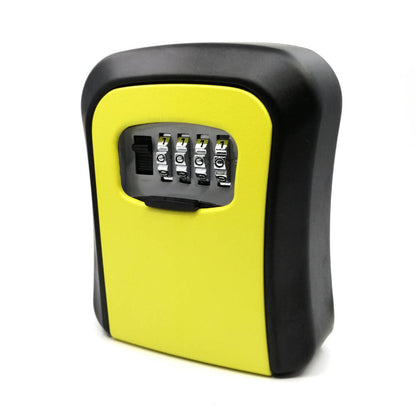 Wall Mount Key Lock Box - 4 Digit Combination Lockbox for Keys Safe Security Storage Resettable Code Lockbox for Outdoor Home Office Garage
