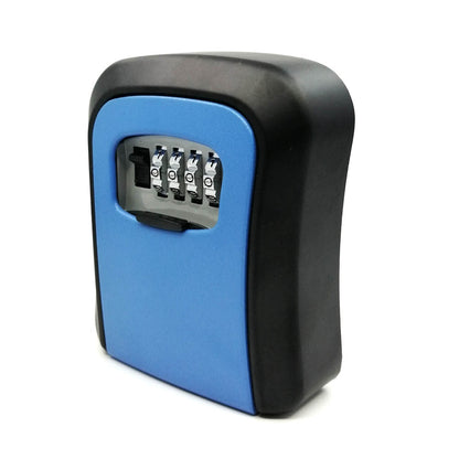 Wall Mount Key Lock Box - 4 Digit Combination Lockbox for Keys Safe Security Storage Resettable Code Lockbox for Outdoor Home Office Garage